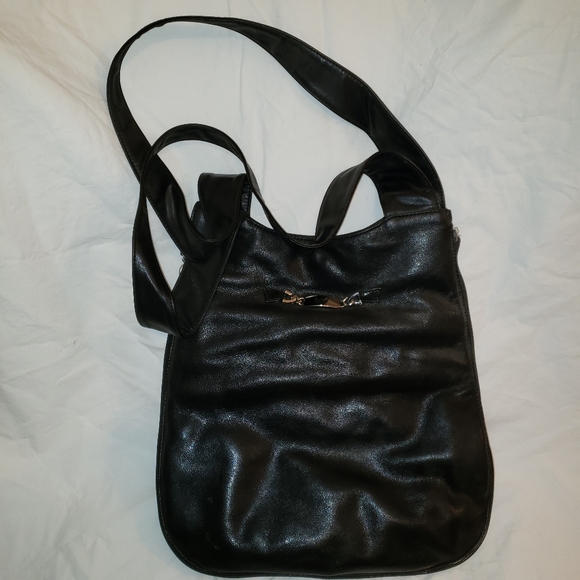 Black shoulder carryall expandable leather - Picture 3 of 3